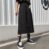 Poshoot 2024 Harajuku Long Skirt Pants Women Elastic Waist Oversized Cargo Pants Woman Summer Streetwear Wide Leg Trousers Female