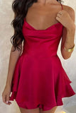 Poshoot Christmas Thanksgiving Gifts  Elegant Backless Tie-Up A-Line Mini Dress