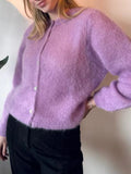 Poshoot Women Y2k Knitted Cropped Cardigan Sweater Long Sleeve Crewneck Button Down Open Front Knitwear Top Streetwear