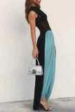 Poshoot Christmas Thanksgiving Gifts  Contrast Pleated Boho Maxi Dress