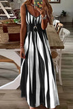 Poshoot Christmas Thanksgiving Gifts  Vintage Striped Patchwork Maxi Dress