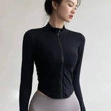 Poshoot Lightweight Breathable Yoga Crop Tops Women 2024 Casual Long Sleeve Slim Fit T Shirts Woman Spring Summer Gym Running Top