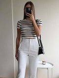 Poshoot Karly Striped Knit Crop Top