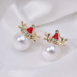 Poshoot Delicate Christmas Bowknot Bell Earrings for Women Sparkling Full Rhinestone Christmas Tree Dangle Earring Girls Holiday Jewelry