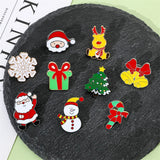 Poshoot Cute Cartoon Christmas Series Brooches for Women Girls Metal Enamel Elk Santa Claus Snowman Pin Backpack Badge Jewelry Xmas Gift