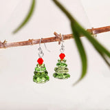 Poshoot Creative Crystal Christmas Tree Earrings for Women Fashion White Snowman Drop Earring Girls Festival Party Jewelry Accessories