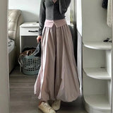 Poshoot 2024 Summer White Flower Bun Skirts Women Korean Fashion Lantern Loose Long Skirt Woma High Waist A Line Skirts Female