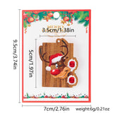 Poshoot Christmas Santa Claus Dwarf Wooden Brooches for Women Girls Cute Cartoon Snowman Wrealth Brooch Pins With Cardboard Accessories