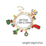 Poshoot Christmas Pendant Chunky Chain Bracelet for Women Cartoon Snowman Santa Claus Elk Boot Snowflake Charm Bracelet Festival Jewelry