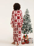 Poshoot Women 2 Piece Pajamas Set Red Christmas Print Long Sleeves Button Shirt and Elastic Pants for Loungewear Soft Sleepwear Pjs 2025