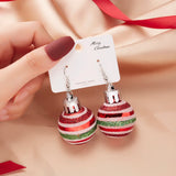 Poshoot Christmas Small Bulb Shape Drop Earrings for Women Resin Ball Sparkling Powder Snowflake Star Ear Hook Earring Holiday Jewelry