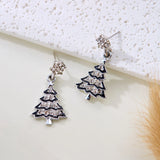 Poshoot Cute Small Christmas Earrings for Women Girls Enamel Rhinestone Xmas Tree Hat Boots Wreath Drop Earring New Year Accessoies Gift