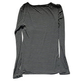 Poshoot Women Harajuku Striped Long Sleeve T-Shirts Crew Neck Slim Blouse Y2K Grunge Goth Tops Tee Dark Academia Clothing Streetwear