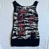 Poshoot 2000s Retro Skull Wing Print Tank Tops Cyber Grunge Y2K Graphic Sleeveless Vest  Emo Lace Backless Crop Top Women Clothes