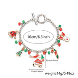 Poshoot Cute Christmas Series Santa Claus Tree Elk Pendant Bracelets for Women Handmade OT Chain Thanksgiving Xmas Party Jewelry Gifts