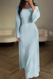 Poshoot Christmas Thanksgiving Gifts  Elegant Bandage Patchwork Maxi Dress