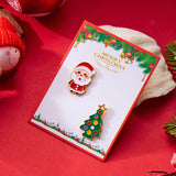 Poshoot 2 Pcs Enamel Metal Christmas Brooches for Women Cute Cartoon Santa Claus Christmas Tree Penguins Small Brooch Pins Xmas Jewelry