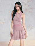 Poshoot-Skinny Knit With Tank Top A-line Skirt Two-piece Set Summer 2023 New Suit Party Korean Elegant Lady Style