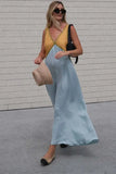 Poshoot Christmas Thanksgiving Gifts  Patchwork V-Neck Strapless Maxi Dress