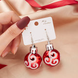 Poshoot Christmas Small Bulb Shape Drop Earrings for Women Resin Ball Sparkling Powder Snowflake Star Ear Hook Earring Holiday Jewelry