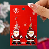 Poshoot New Fashion Plush Christmas Tree Earrings for Women Cute Rhinestone Santa Claus Bells Drop Earring Xmas New Year Holiday Jewelry