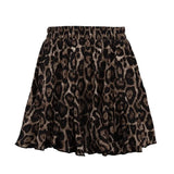 Poshoot Women's Leopard Print Skirt Retro Sexy Pleated A-Line Skirt High Waist Slim Casual Party Street Y2k Ruffle Skirt Outfits