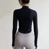 Poshoot Lightweight Breathable Yoga Crop Tops Women 2024 Casual Long Sleeve Slim Fit T Shirts Woman Spring Summer Gym Running Top