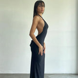 Poshoot Dark Temptress Backless Maxi Dress