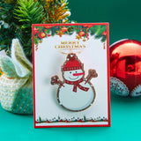 Poshoot Christmas Santa Claus Dwarf Wooden Brooches for Women Girls Cute Cartoon Snowman Wrealth Brooch Pins With Cardboard Accessories