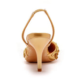 Poshoot Sandals Banquet Dress Sexy Bride Wedding Shoes Gold Summer Ladies Pointed Shallow Mouth Stiletto High Heels