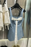 Poshoot Christmas Thanksgiving Gifts  - Bow Denim Mini Dress