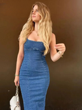 Poshoot Denim Sundae Midi Dress