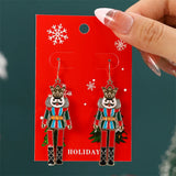 Poshoot New Fashion Plush Christmas Tree Earrings for Women Cute Rhinestone Santa Claus Bells Drop Earring Xmas New Year Holiday Jewelry