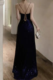 Poshoot Christmas Thanksgiving Gifts  Luxury Sequined Backless Maxi Dress