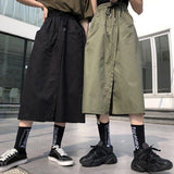 Poshoot 2024 Harajuku Long Skirt Pants Women Elastic Waist Oversized Cargo Pants Woman Summer Streetwear Wide Leg Trousers Female