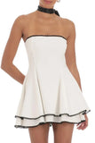 Poshoot Christmas Thanksgiving Gifts  Elegant Strapless A-Line Mini Dress