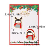 Poshoot 2 Pcs Enamel Metal Christmas Brooches for Women Cute Cartoon Santa Claus Christmas Tree Penguins Small Brooch Pins Xmas Jewelry