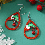 Europe And America Hot Selling Acrylic Halloween Green Hand Monster Earrings for Women Cute Animal Cat Earring Christmas Jewelry