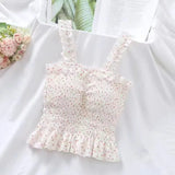 Poshoot Korean Fashion Corset Sexy Shirt Floral Lace Blouses Hollow Out Slim Tees Vest for Female Y2k Crop Tops Women 2022 Summer Chic