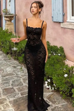 Poshoot Christmas Thanksgiving Gifts  Lace See-Through Maxi Dress