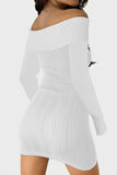 Poshoot Christmas Thanksgiving Gifts  Off Shoulder Long Sleeve Bodycon Mini Dress