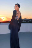 Poshoot Christmas Thanksgiving Gifts  Elegant Backless Bodycon Maxi Dress