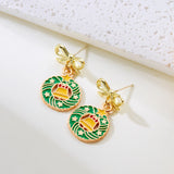 Poshoot Cute Small Christmas Earrings for Women Girls Enamel Rhinestone Xmas Tree Hat Boots Wreath Drop Earring New Year Accessoies Gift