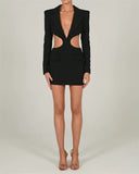 Poshoot Contrast Blazer Cut-Out Dress