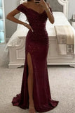 Poshoot Christmas Thanksgiving Gifts  Elegant Off Shoulder Sequin Maxi Dress