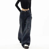 Poshoot Vintage High Waist Wide Leg Jeans Women Harajuku Baggy Denim Trousers Woman Oversized Grunge Streetwear Y2K Pants Female