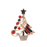 Poshoot Luxury Rhinestone Christmas Tree Brooches for Women Exquisite Crystal Penguin Elk Snowman Brooch Pins Corsage Christmas Jewelry