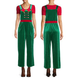 Poshoot Women¡¯s Christmas Jumpsuit Overalls Casual Sleeveless 3D Print Baggy Romper Pants Holiday Party Costume Female Wide Leg Trousers