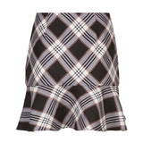 Poshoot-Brown Plaid A-Line Mini Skirts