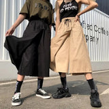 Poshoot 2024 Harajuku Long Skirt Pants Women Elastic Waist Oversized Cargo Pants Woman Summer Streetwear Wide Leg Trousers Female